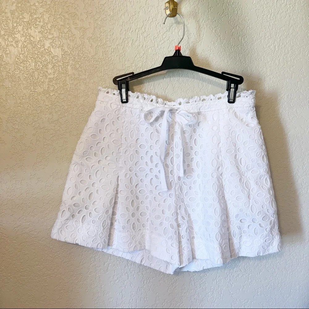 J Crew Eyelet White High Rise Shorts